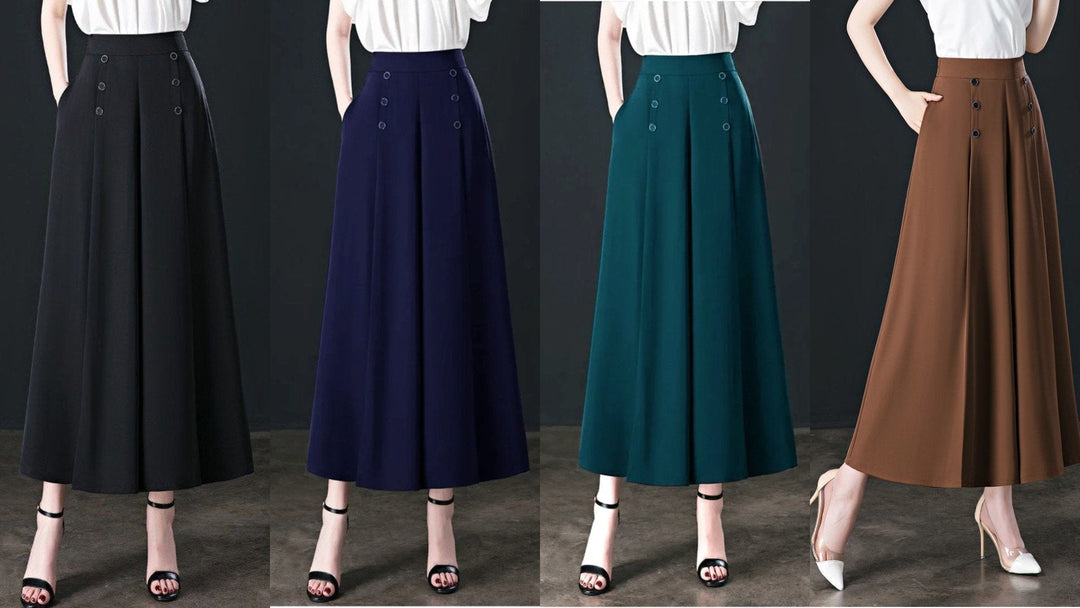 Malou - Stilvolle Bundfaltenhose mit weitem Bein