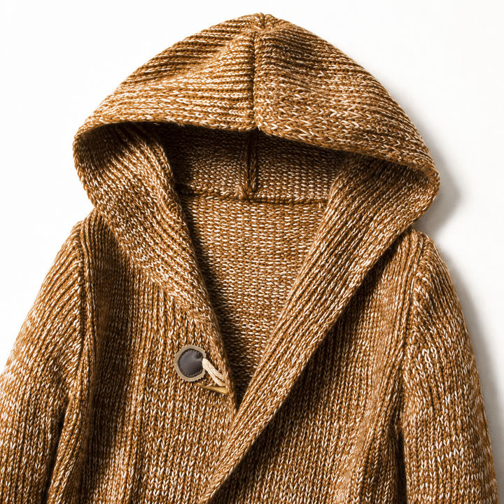 Lyndan – Langer Cardigan MIT Kapuze Und Knebelknöpfen