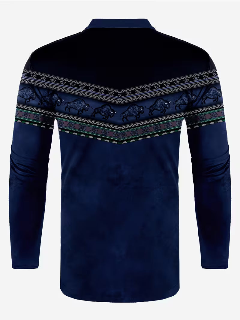 Tamas – Lässiges Vintage Polo Hemd Mit 3D-Druck