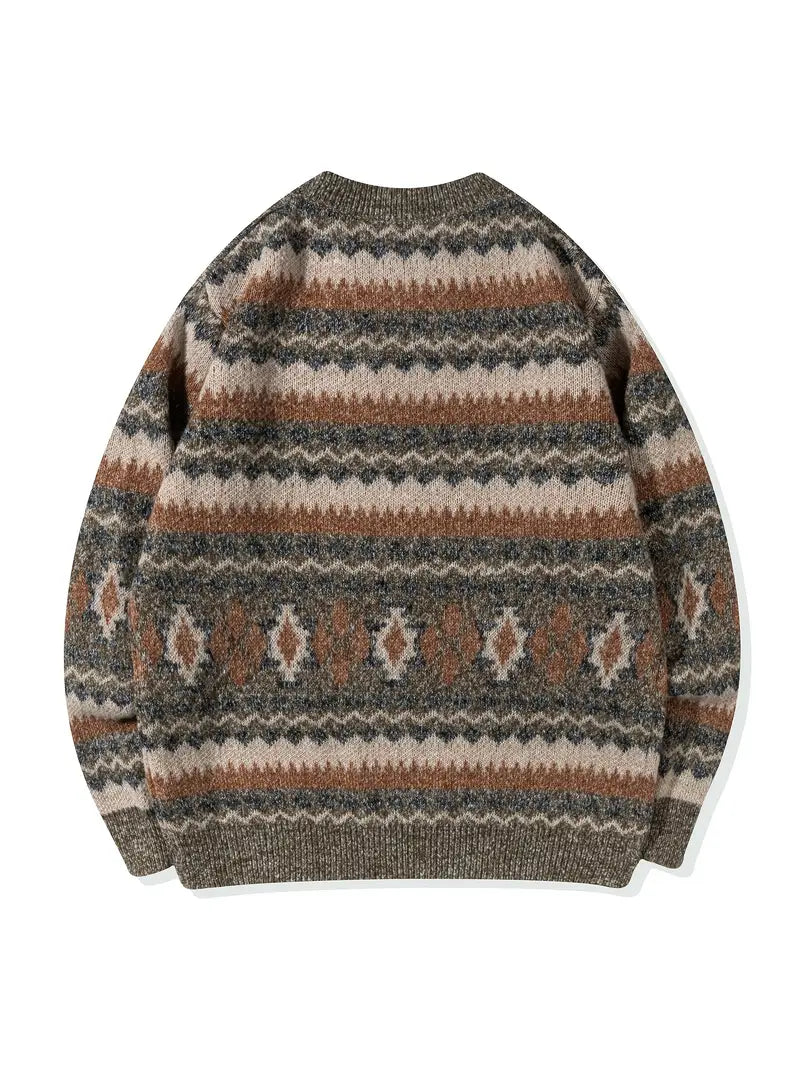 Hartman – Lässiger Geometrischer Strick Pullover