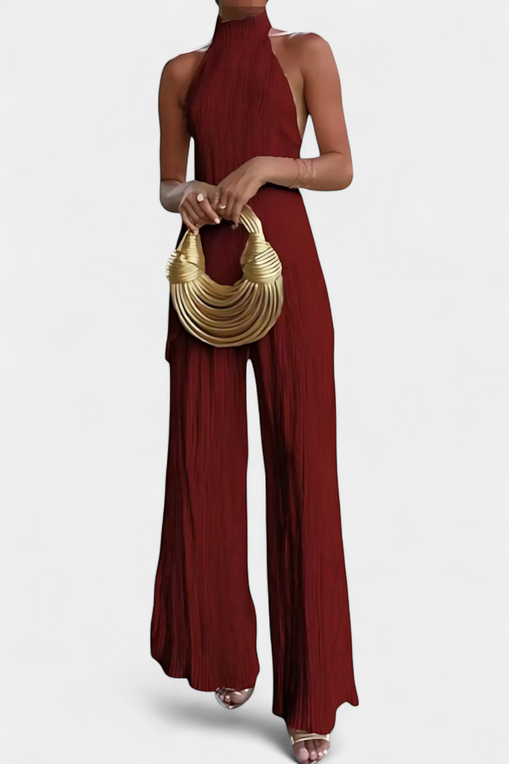 Lucindra – Asymmetrisches Plissee Oberteil Und Hose