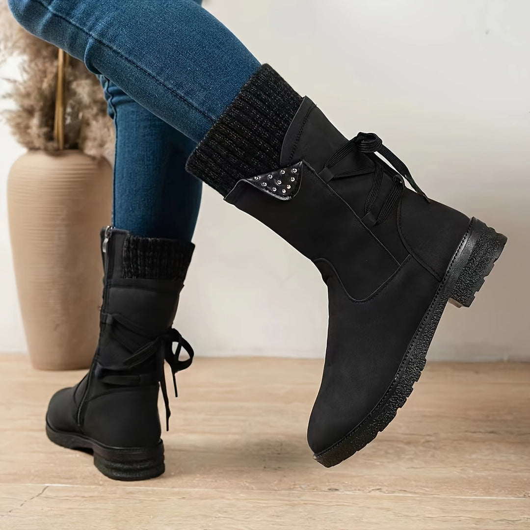 Willemjn – Schnürstiefeletten mit Gestrickten Bündchen
