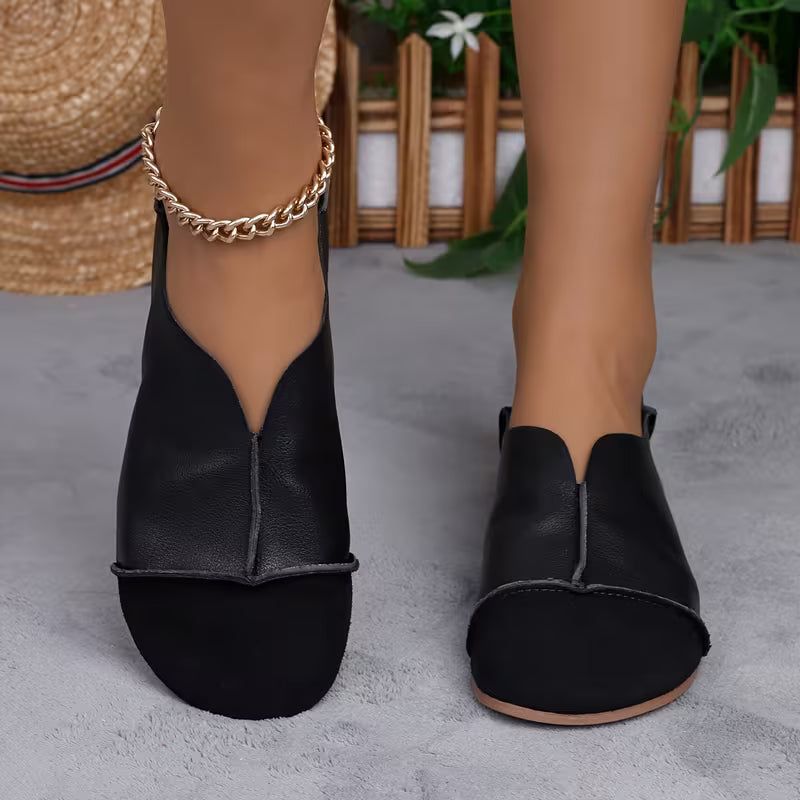 Bethan – Flexible Faltbare Flache Schuhe mit Eckiger Zehenpartie