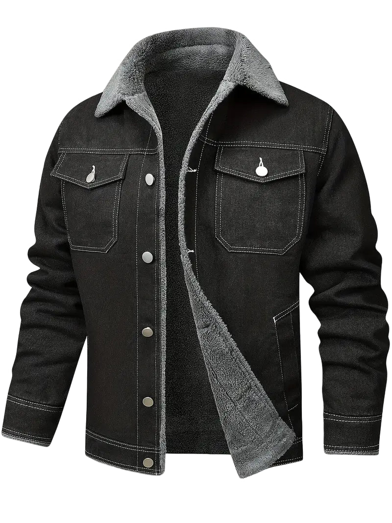 Geoffroy – Vintage Jeans Jacke Mit Fleece Futter
