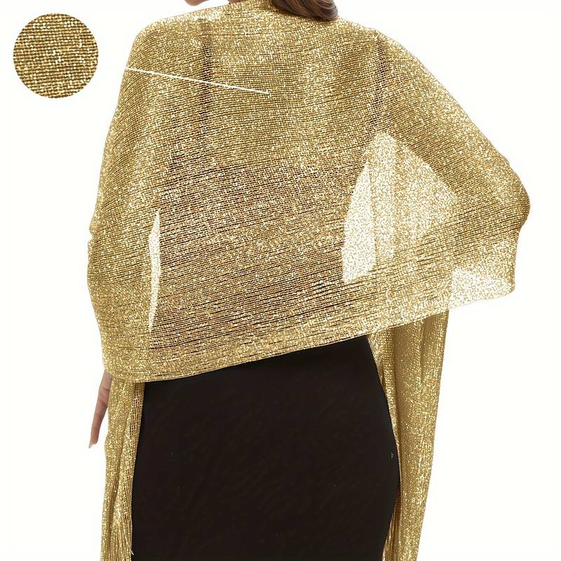 Shoshana - Elegante Dekorative Schal Spitze Mit Quaste Und Metallischen Schals