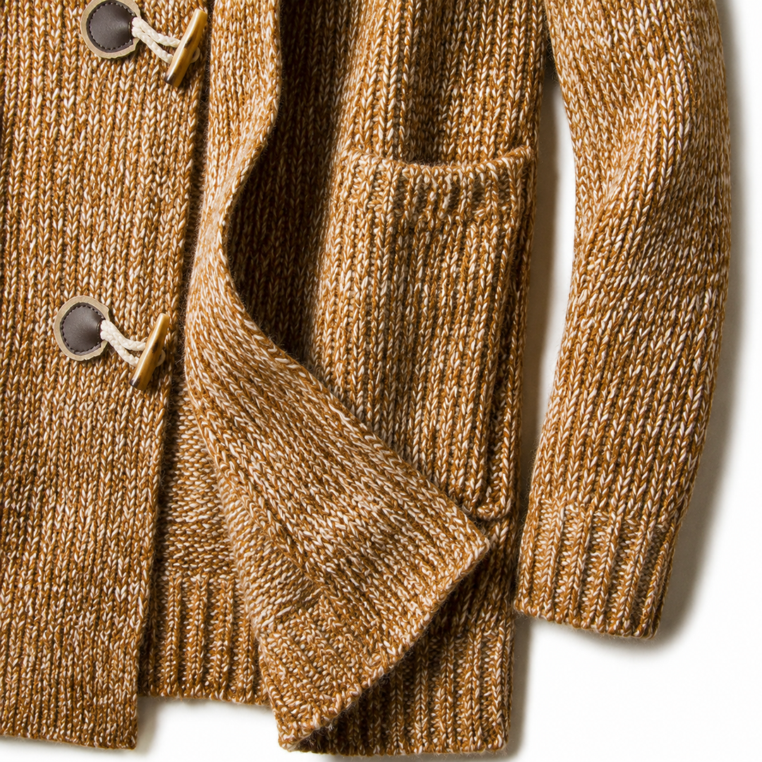 Lyndan – Langer Cardigan MIT Kapuze Und Knebelknöpfen