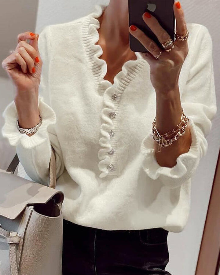 Ksenja – Knitterbluse mit Knop