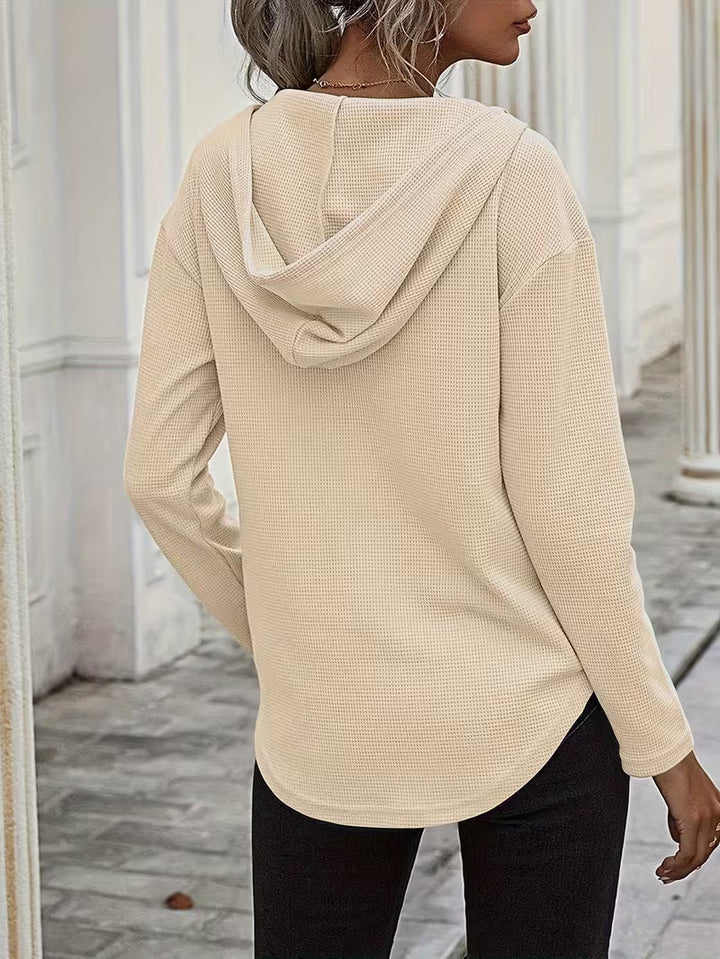 Heydi – Langarm Pullover Mit Kapuze Und Abgerundetem Saum