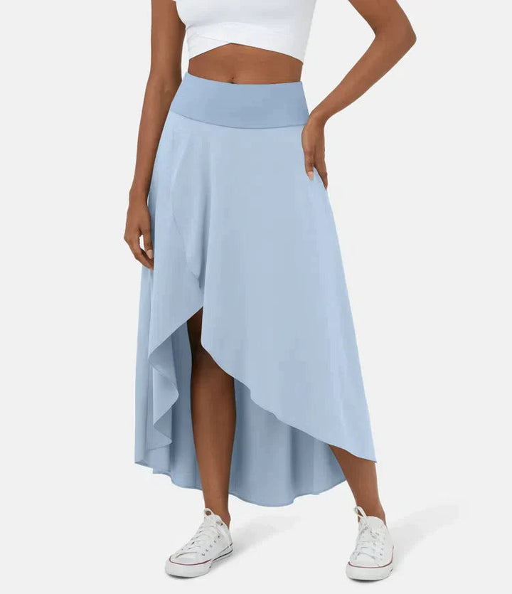 Keisha - Lässiger Midirock Mit Hoher Taille Und Tiefem Volantrock