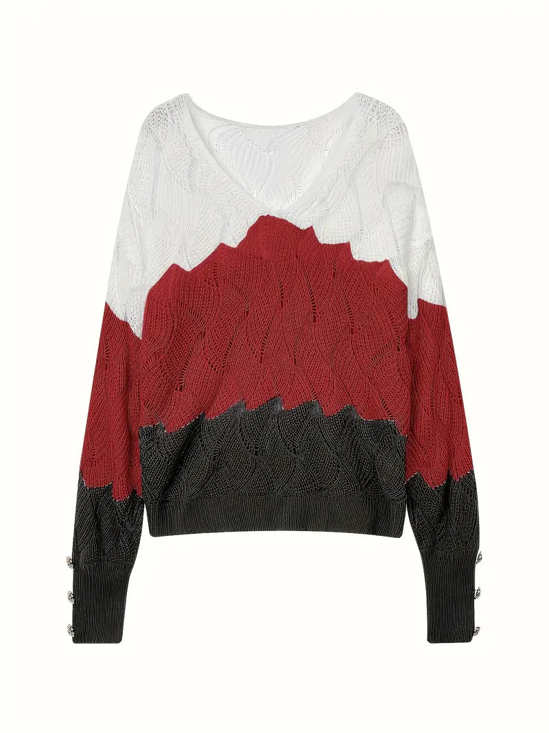 Renilda - Eleganter Strickpullover Mit V-Ausschnitt