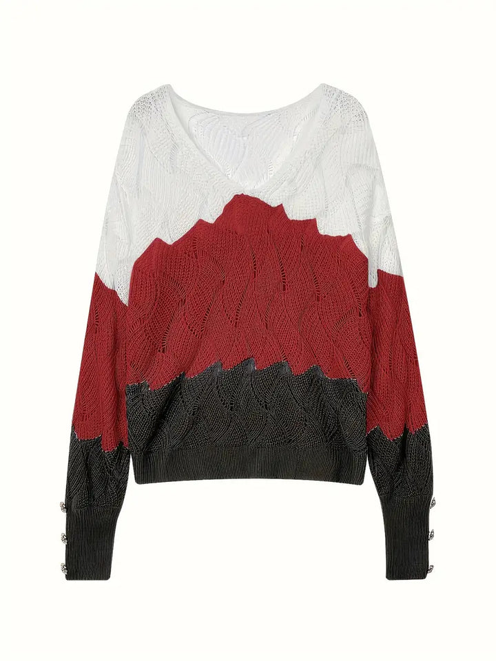 Renilda - Eleganter Strickpullover Mit V-Ausschnitt