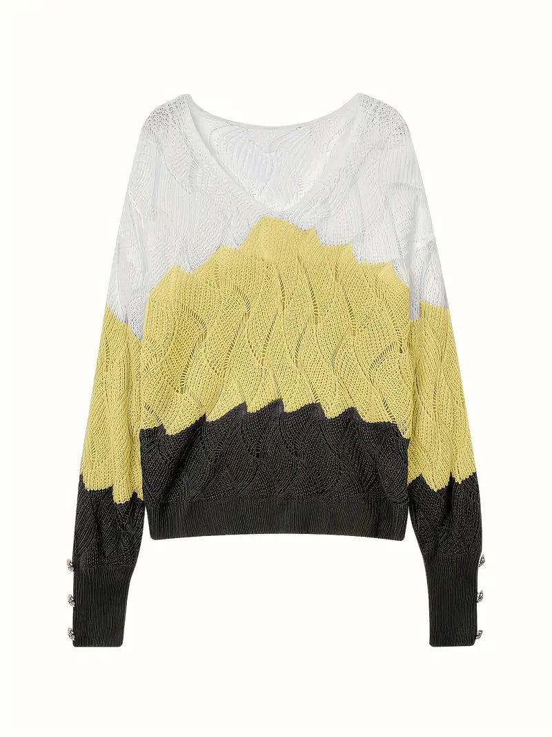 Renilda - Eleganter Strickpullover Mit V-Ausschnitt