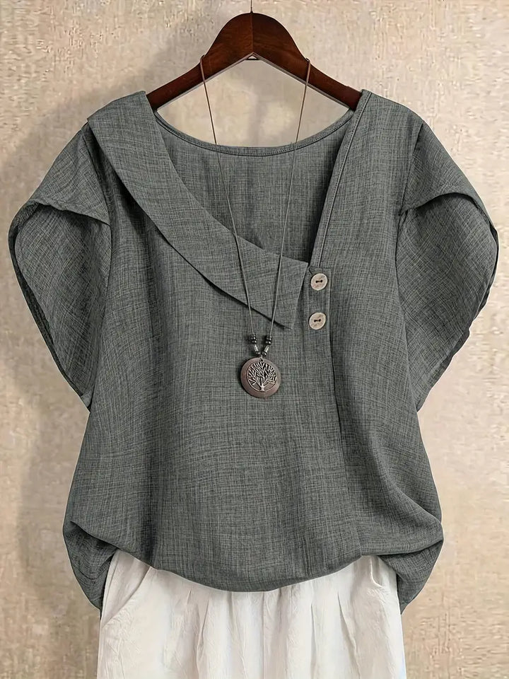 Milany – Lässige Bluse Mit Asymmetrischem Ausschnitt
