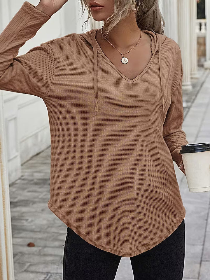 Heydi – Langarm Pullover Mit Kapuze Und Abgerundetem Saum