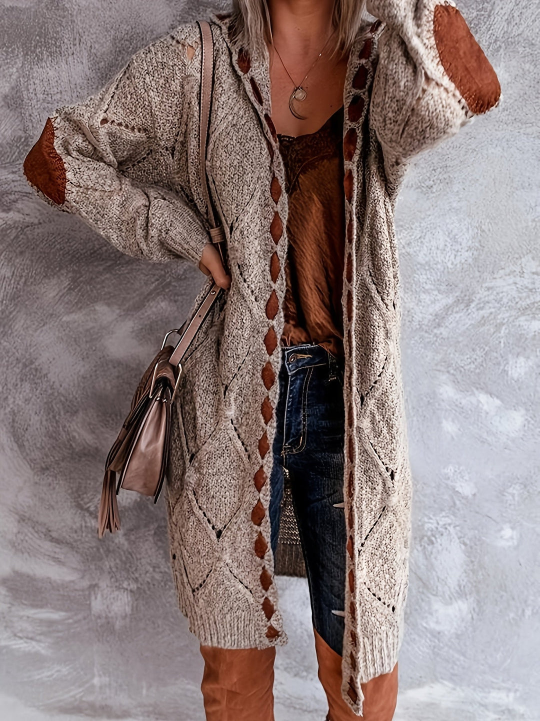 Mohina – Flickwerk Strickjacke Lang