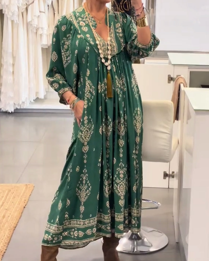 Zonia – Lässiges Bedrucktes Kleid Mit Taschen