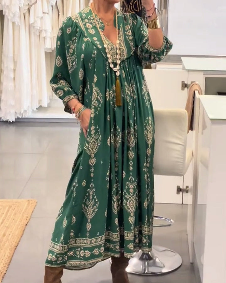 Zonia – Lässiges Bedrucktes Kleid Mit Taschen