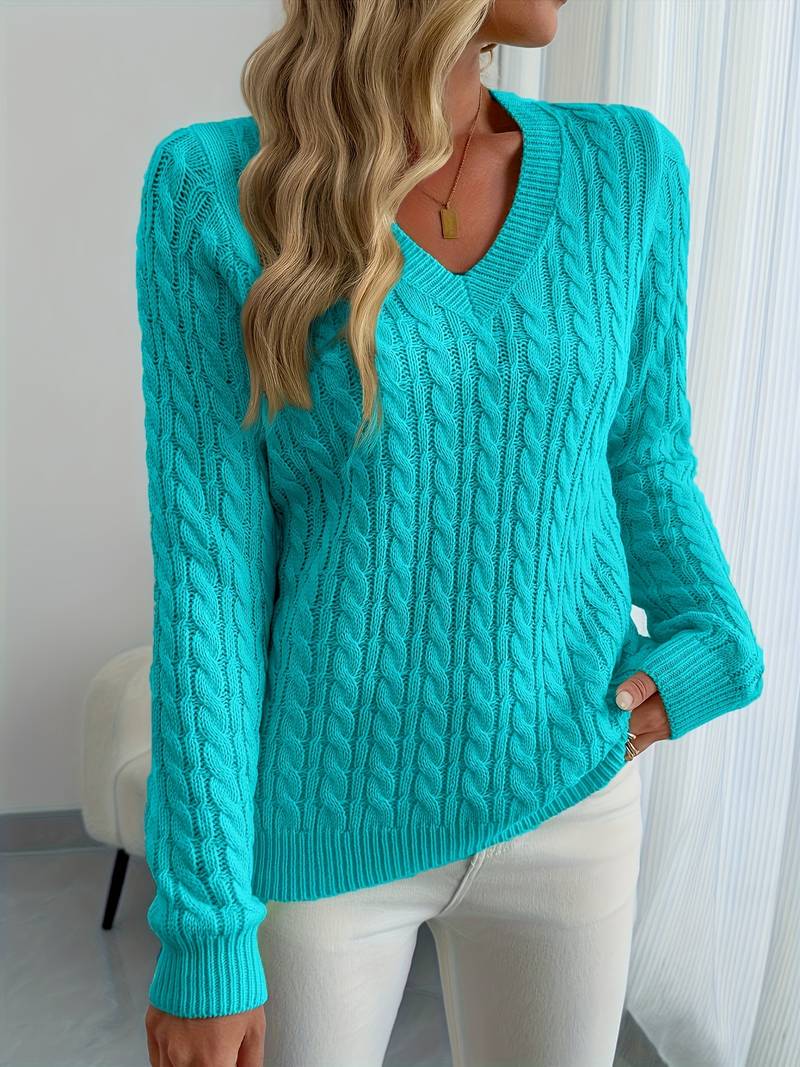 Zivah - Stylischer Gerippter Pullover Mit V-Ausschnitt