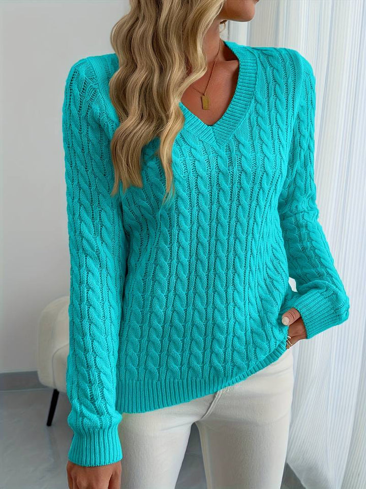 Zivah - Stylischer Gerippter Pullover Mit V-Ausschnitt