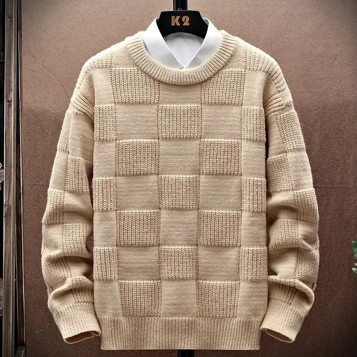 Yaxin – Retro Karo Freizeitpullover