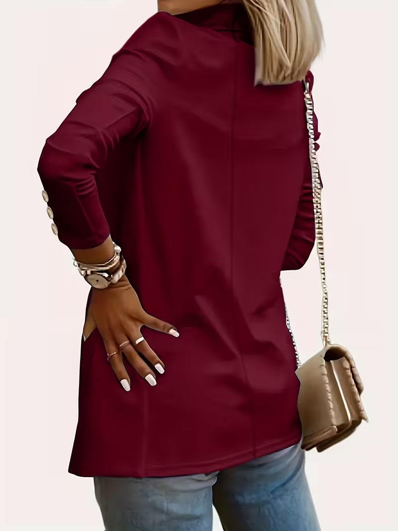 Nikia – Langärmeliger Blazer Mit Zierknöpfen
