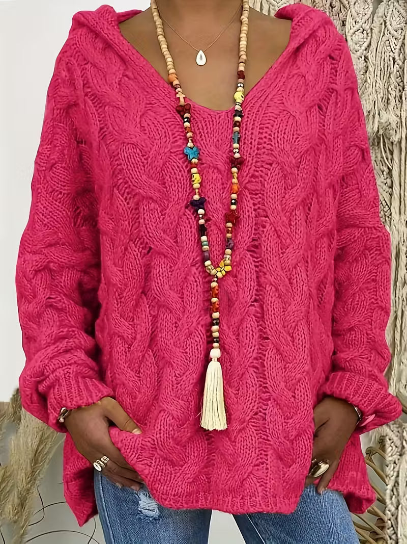 Hailee - Lässiger Langarm Strickpullover