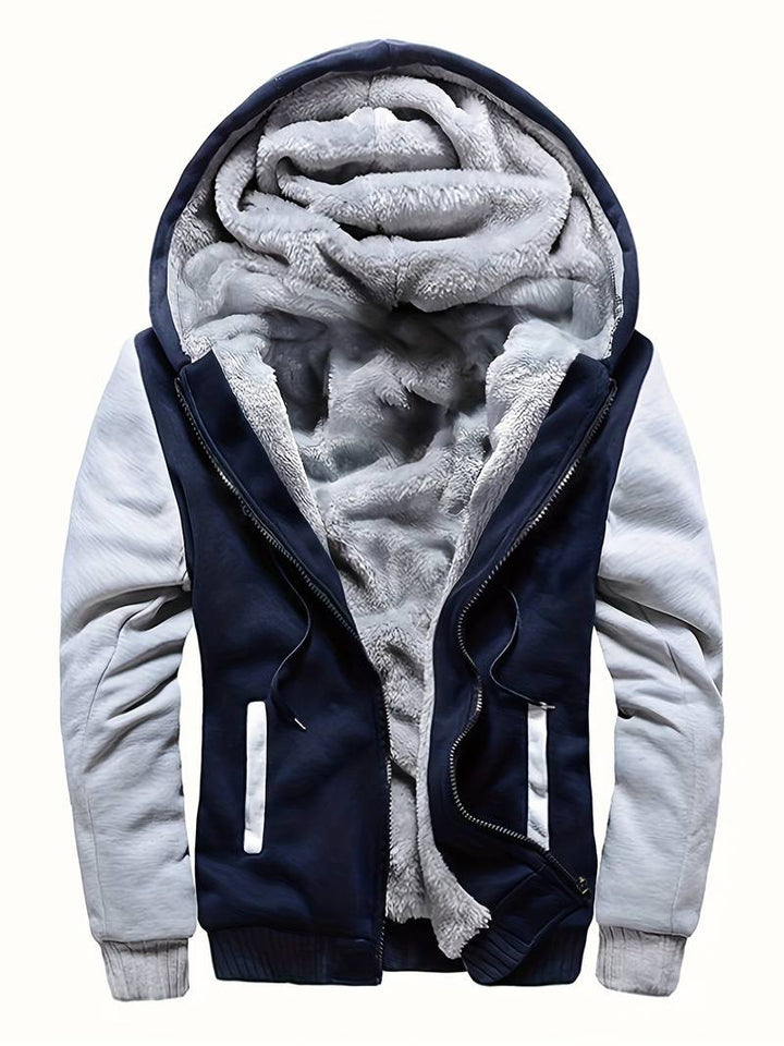 Oziel - Warme Fleece Jacke Mit Kapuze Und Reißverschluss