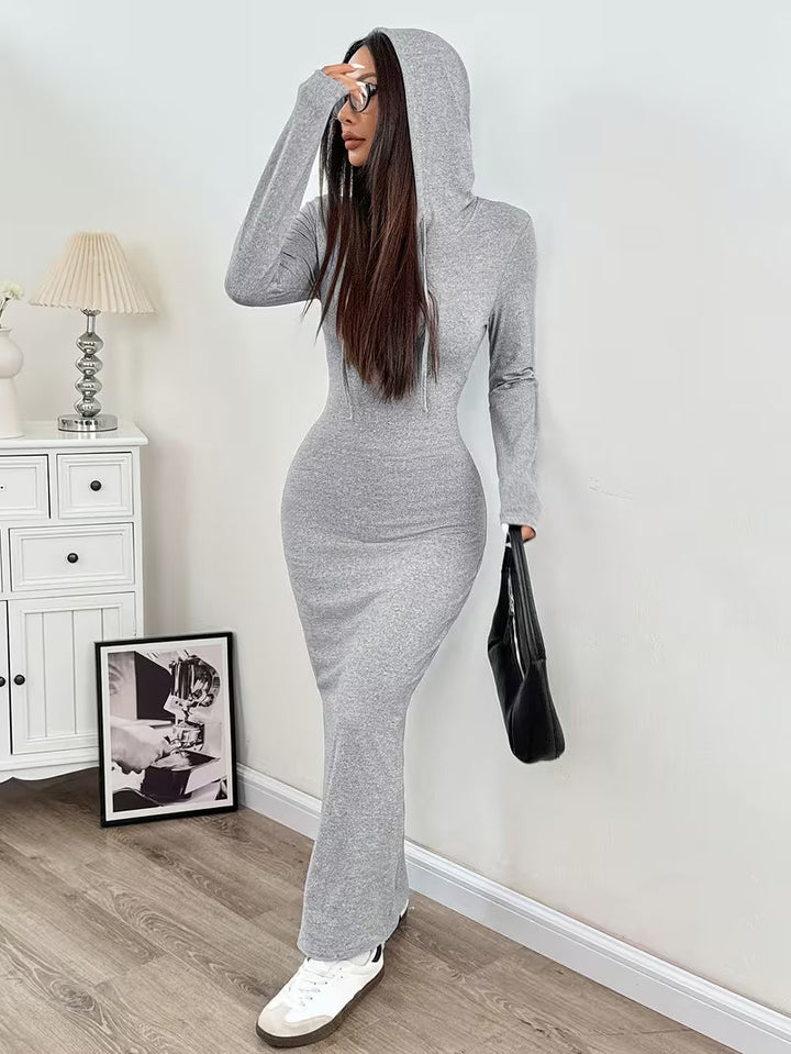 Dahye – Langärmliges Maxikleid Mit Kapuze