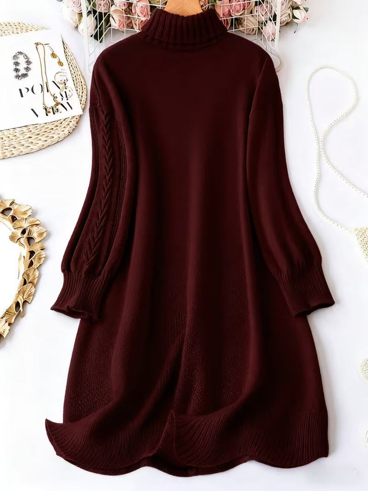 Malkina – Bequemes Langarm-Strickkleid