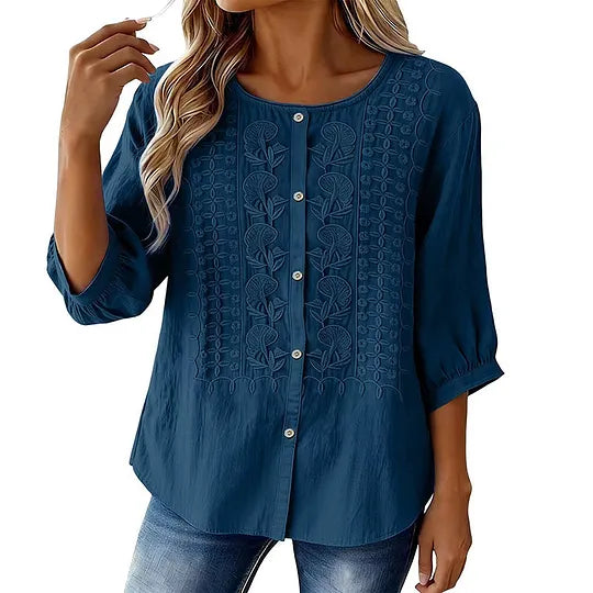 Andreza – Baumwollbluse Mit Knöpfen