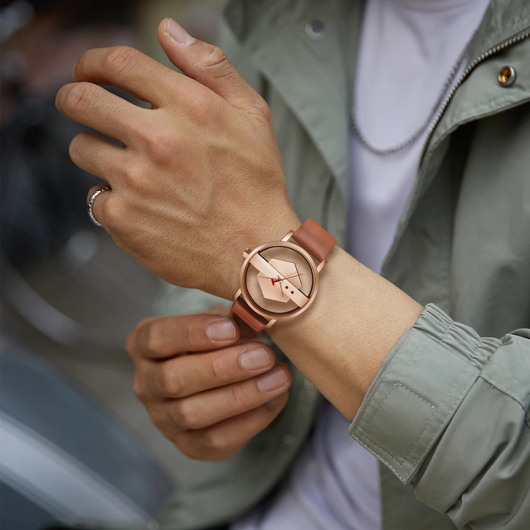 DialVorn - Uhr Mit Geometrischem Zifferblatt Und Armband