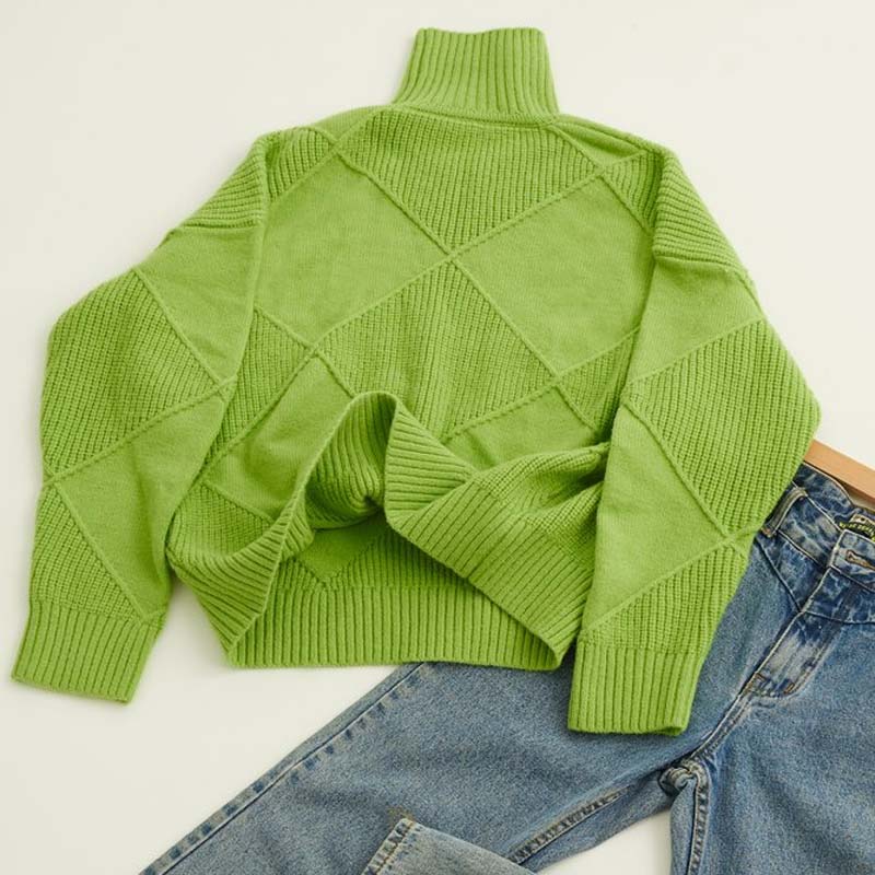 Jorinde - Hoher Hals Gestrickt Pullover