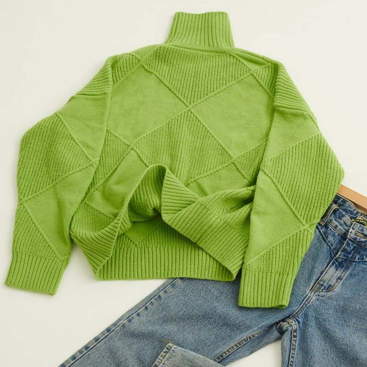 Jorinde - Hoher Hals Gestrickt Pullover