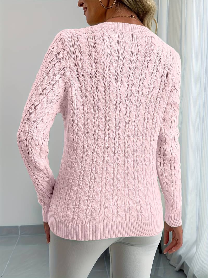 Zivah - Stylischer Gerippter Pullover Mit V-Ausschnitt
