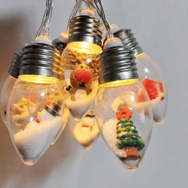 VintageGlow – Vintage-Weihnachtsdekoration, LED-Birnen Lichterketten