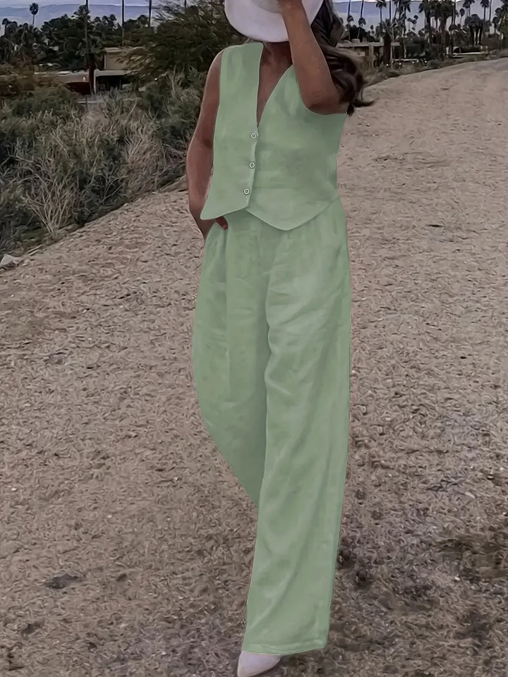 Jorja – Elegantes ärmelloses Zweiteiler Outfit-Set