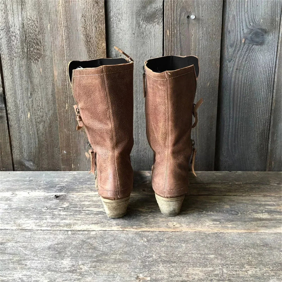 Lulia – Leder Stiefeletten Mt seitlichem Reißverschluss