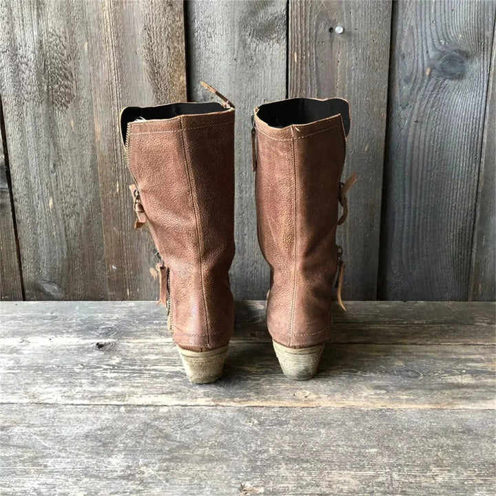 Lulia – Leder Stiefeletten Mt seitlichem Reißverschluss