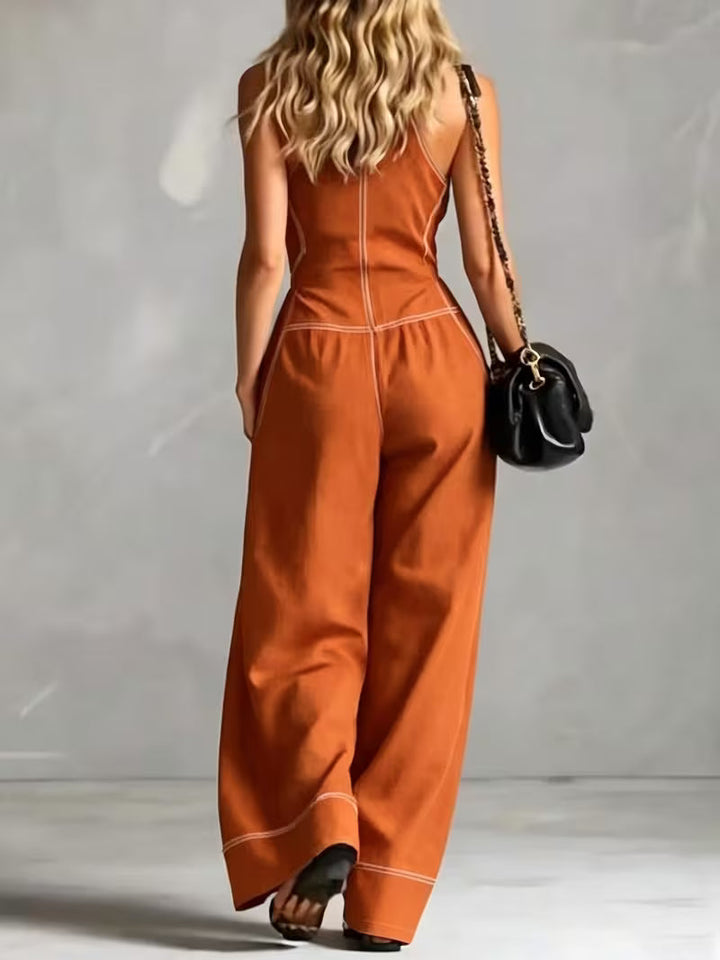 Bryana – Gestreifter Patchwork Jumpsuit