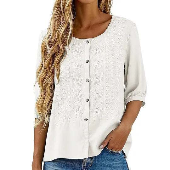 Andreza – Baumwollbluse Mit Knöpfen