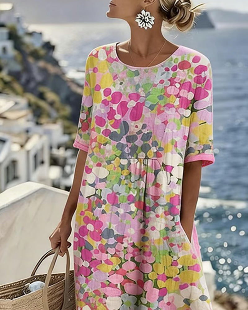 Sivena – Elegantes, Locker Sitzendes Kleid Mit Drucken