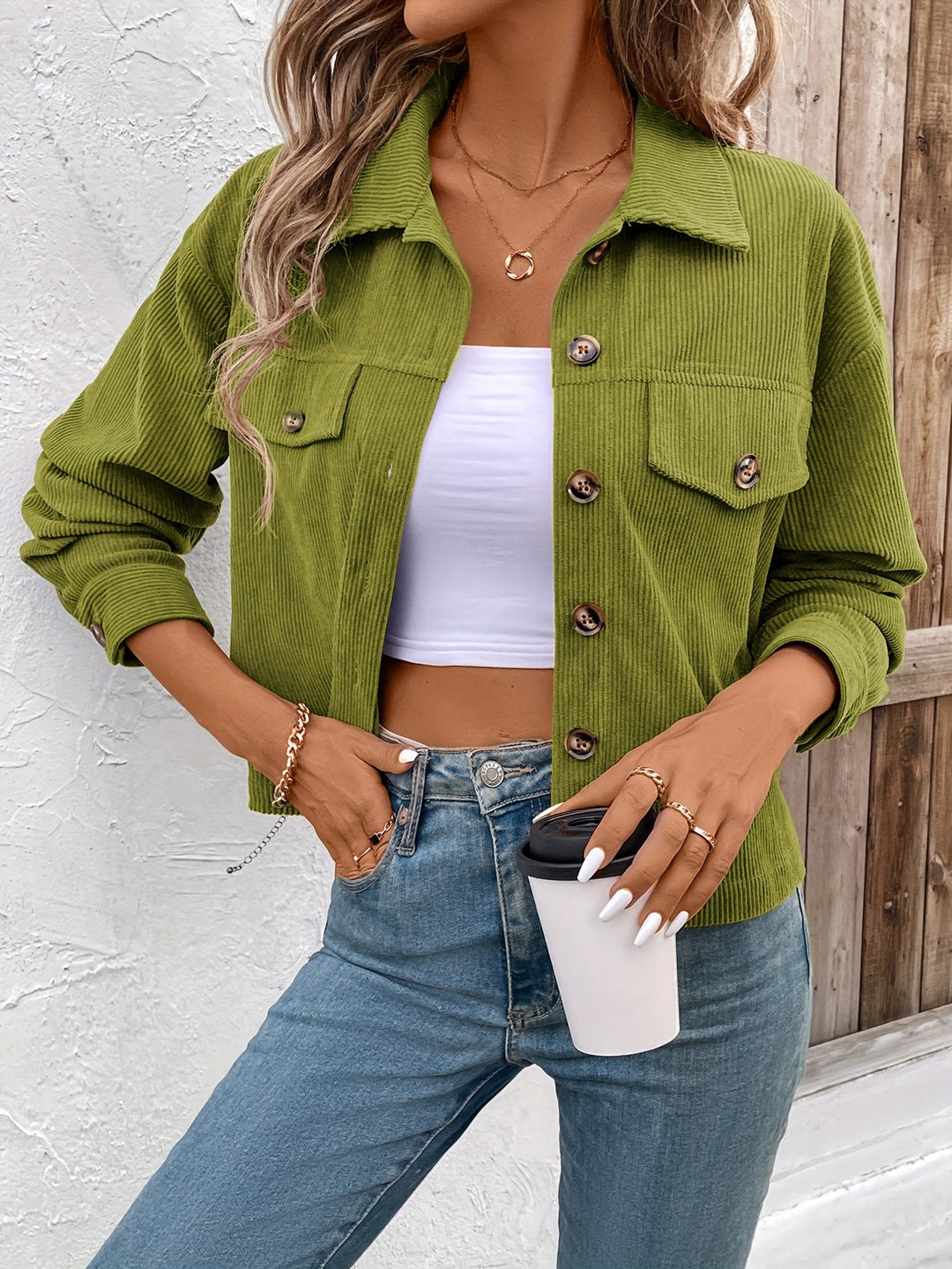 Nichola – Langärmelige Jacke Mit Knopfleiste