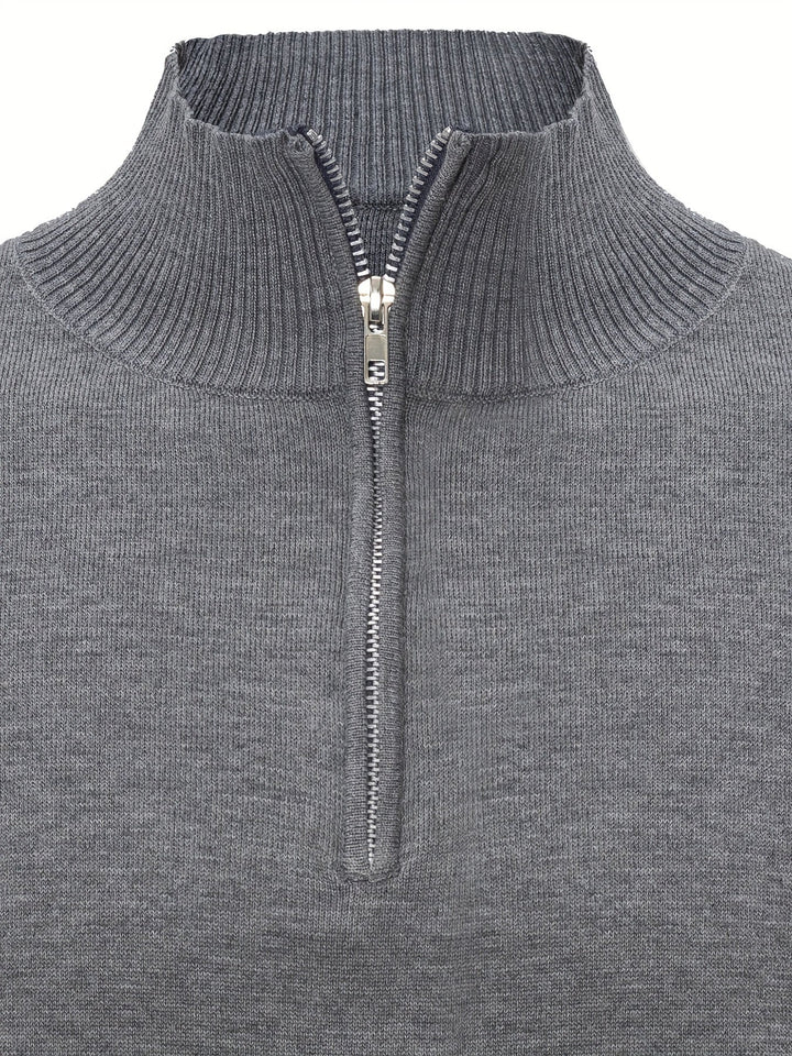 Sumuel – Strickpullover Mit Reißverschluss Und Geripptem Kragen
