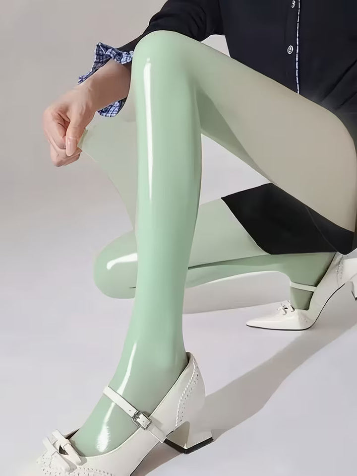 Bekah – Hochglänzende Stretch Strumpfhose Mit Fußteil