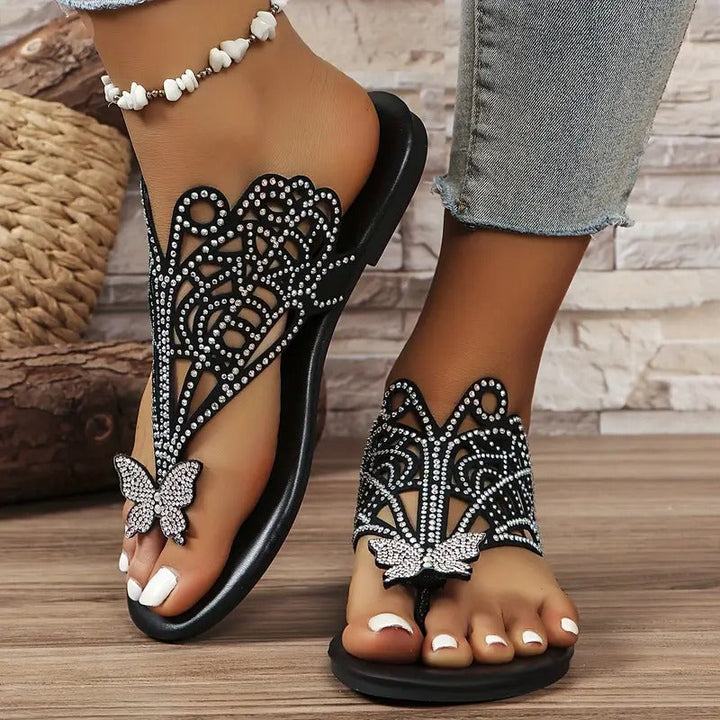 Rosalia - Stylische Ledersandale mit Schmetterlingsbezug