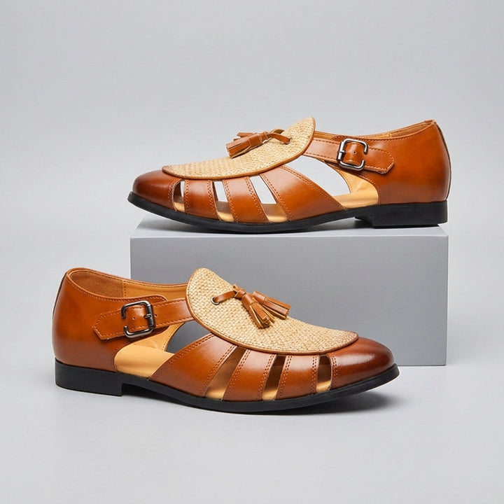 Andarson – Ledersandalen Mit Quasten Und Geschlossener Zehenpartie