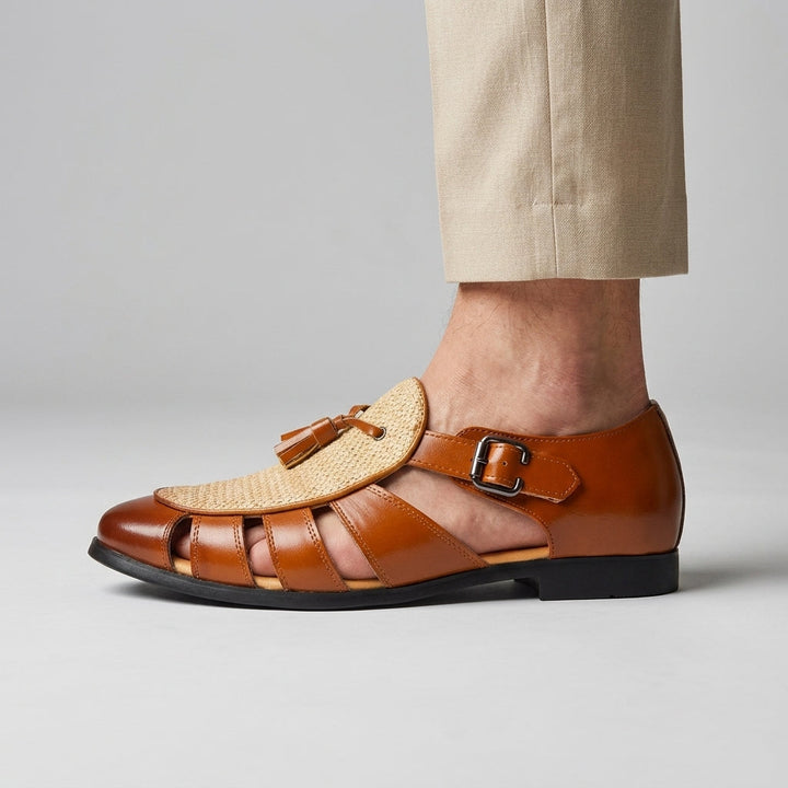 Andarson – Ledersandalen Mit Quasten Und Geschlossener Zehenpartie