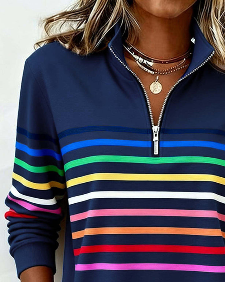Uschi – Eleganter Pullover Mit Viertelreißverschluss