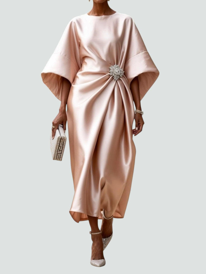 Zoey - Elegantes Langes Satinkleid