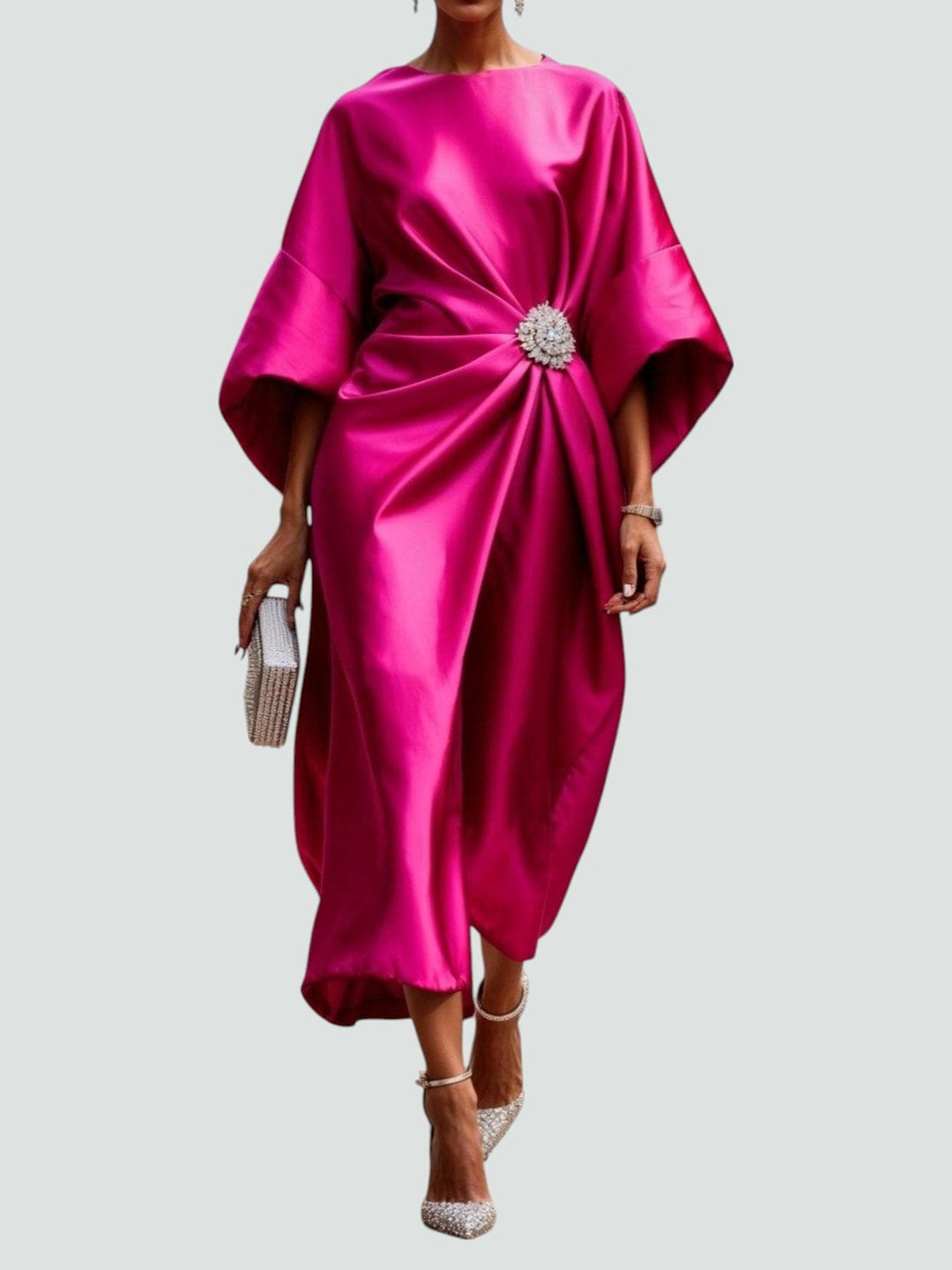 Zoey - Elegantes Langes Satinkleid